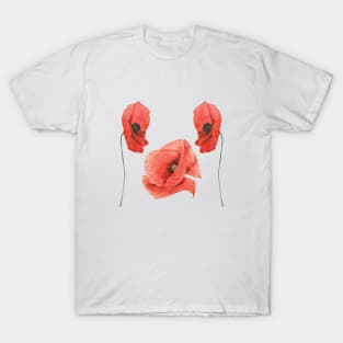 Poppy Botanical Art-Flower Lover T-Shirt